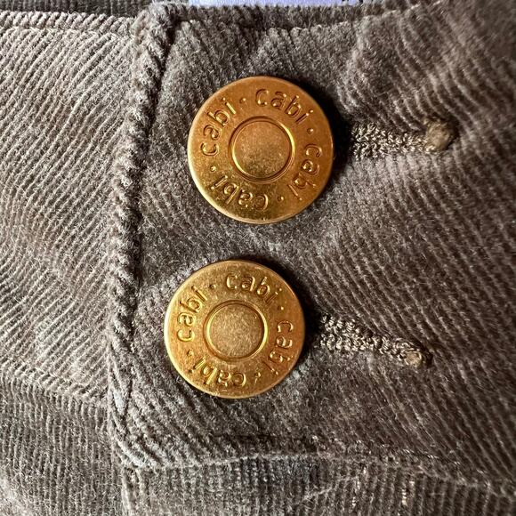 Cabi Pants Womens Size 12 Brownish Green Hi Low Crop Corduroy Cotton Blend - Picture 10 of 16